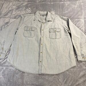 Guide & Outfitter Panama Jack Mens XXL Gray Cotton Long Sleeve Button Down Shirt